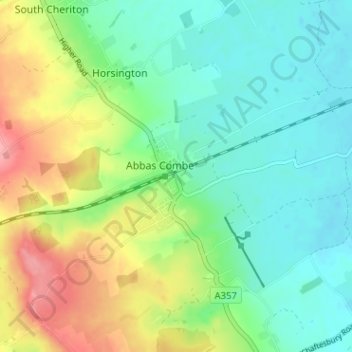 Templecombe topographic map, elevation, terrain