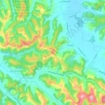 Montebicchieri topographic map, elevation, terrain