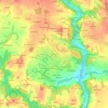 Ty er Park topographic map, elevation, terrain