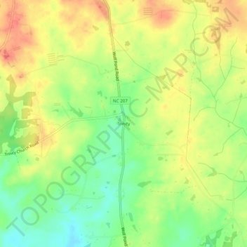 Trinity topographic map, elevation, terrain