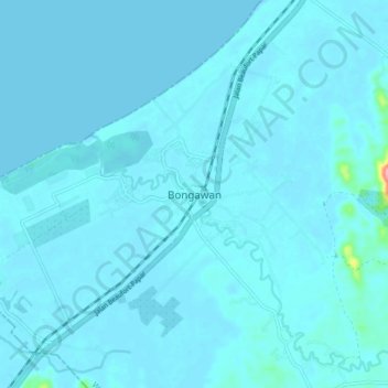 Bongawan topographic map, elevation, terrain