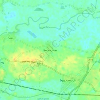 Kellington topographic map, elevation, terrain