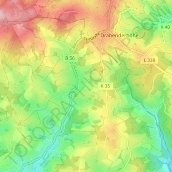 Oberbusch topographic map, elevation, terrain