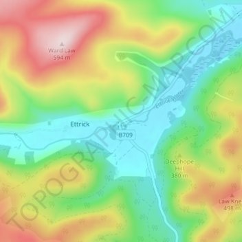 Ramseycleuch topographic map, elevation, terrain