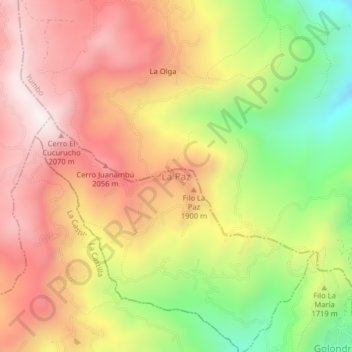 La Paz topographic map, elevation, terrain