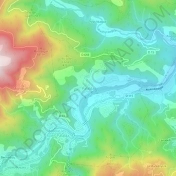 Palalda topographic map, elevation, terrain