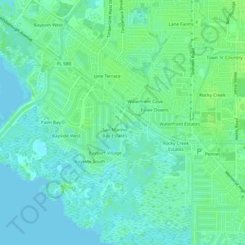 Bayside Key topographic map, elevation, terrain