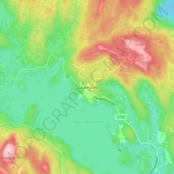 Gautestad topographic map, elevation, terrain