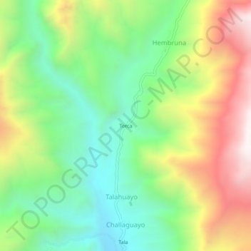 Torca topographic map, elevation, terrain