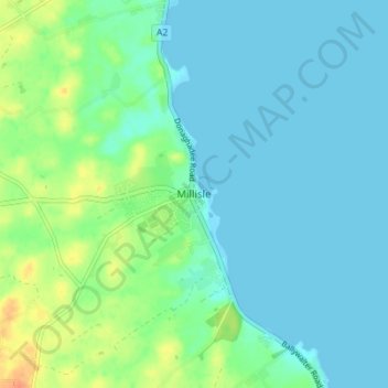 Millisle topographic map, elevation, terrain