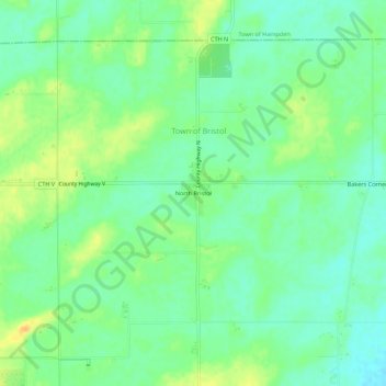 North Bristol topographic map, elevation, terrain