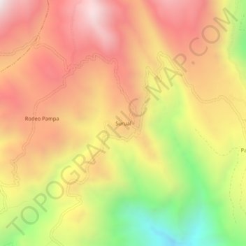 Surual topographic map, elevation, terrain