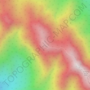 Gunung Bieh topographic map, elevation, terrain