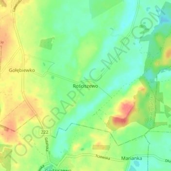 Rościszewo topographic map, elevation, terrain
