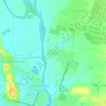 Río Seco topographic map, elevation, terrain