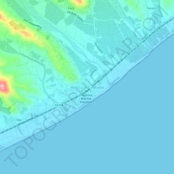 Marina di Caulonia topographic map, elevation, terrain