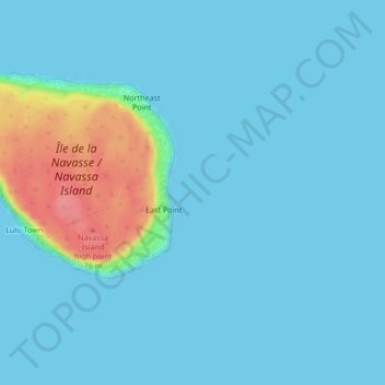 Caribbean topographic map, elevation, terrain