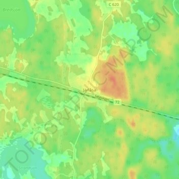 Järlåsa topographic map, elevation, terrain