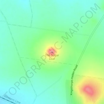 The Sugar Loaf topographic map, elevation, terrain