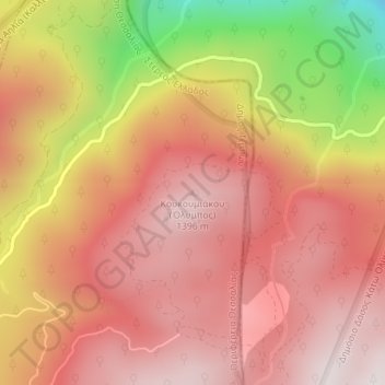 (Olympe) topographic map, elevation, terrain