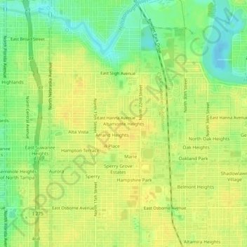 Altamonte Heights topographic map, elevation, terrain