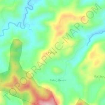 Poloan topographic map, elevation, terrain