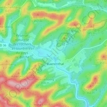 Ramstein topographic map, elevation, terrain