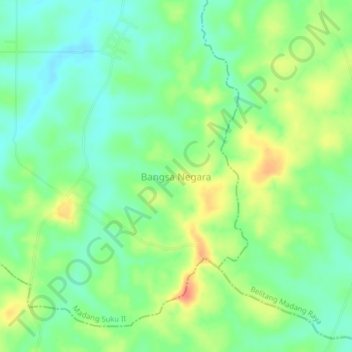 Bangsa Negara topographic map, elevation, terrain