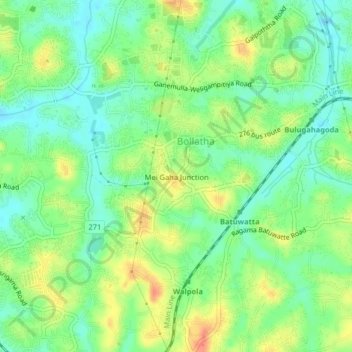 Mei Gaha Junction topographic map, elevation, terrain