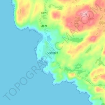 Clachtoll topographic map, elevation, terrain