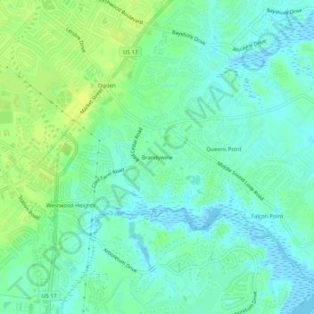 Brandywine topographic map, elevation, terrain