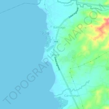 Talisay topographic map, elevation, terrain