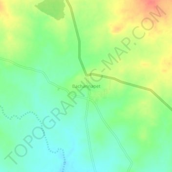 Bachannapet topographic map, elevation, terrain