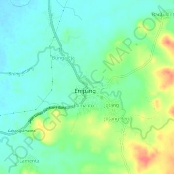 Empang Bawah topographic map, elevation, terrain