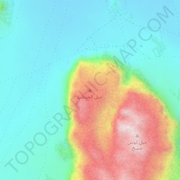 Jabal Khazali topographic map, elevation, terrain
