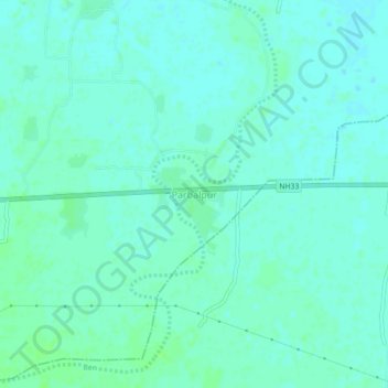 Parbalpur topographic map, elevation, terrain