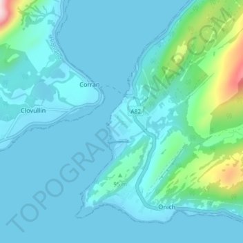 Bunree topographic map, elevation, terrain