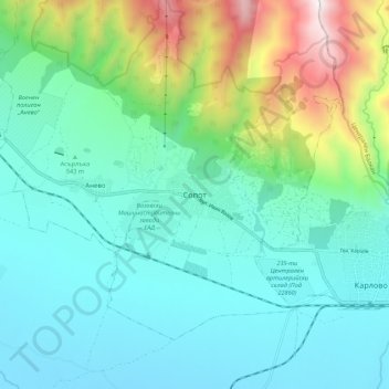 Sopot topographic map, elevation, terrain