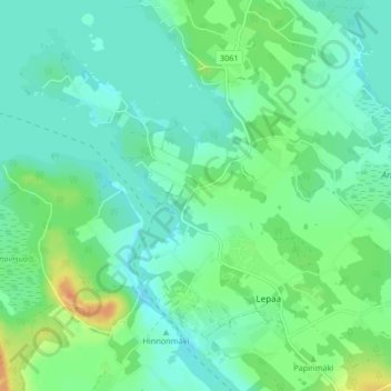 Lahdentaka topographic map, elevation, terrain