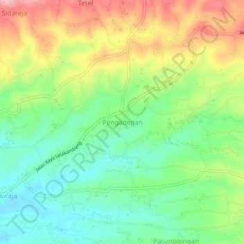 Pengadegan topographic map, elevation, terrain