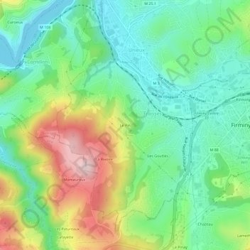 Le Pin topographic map, elevation, terrain