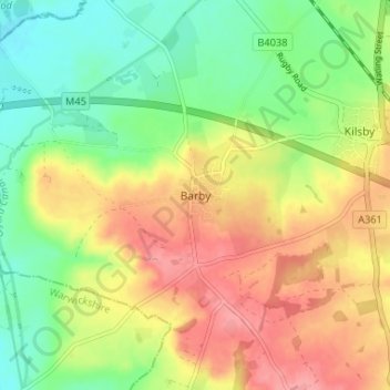 Barby topographic map, elevation, terrain
