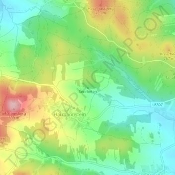 Sonnleiten topographic map, elevation, terrain