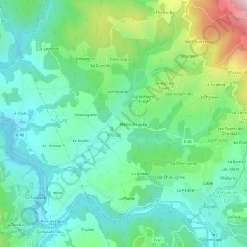 La Bertigne topographic map, elevation, terrain