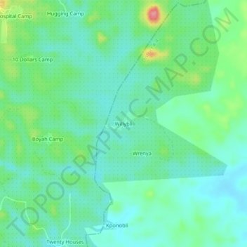 Willybli topographic map, elevation, terrain