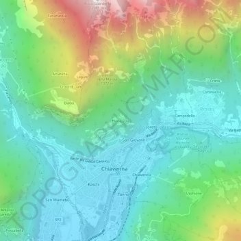 Pianazzola topographic map, elevation, terrain