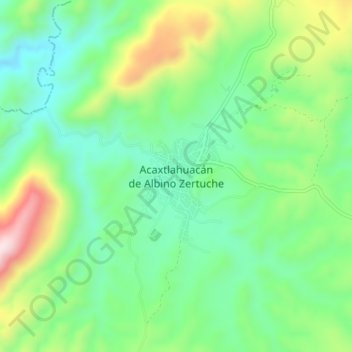 Acaxtlahuacán de Albino Zertuche topographic map, elevation, terrain