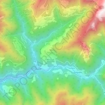 Retignano topographic map, elevation, terrain