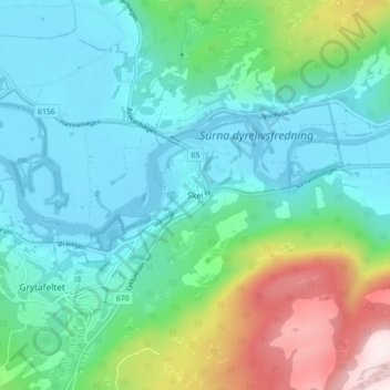 Skei topographic map, elevation, terrain