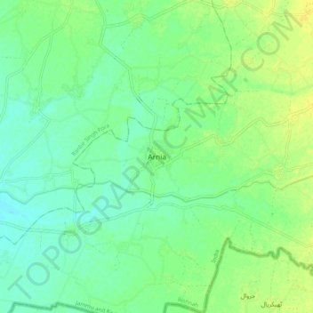 Arnia topographic map, elevation, terrain